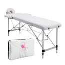 Forever Beauty White Portable Beauty Massage Table Bed Therapy Waxing 2 Fold 55cm Aluminium