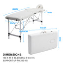 Forever Beauty White Portable Beauty Massage Table Bed Therapy Waxing 2 Fold 55cm Aluminium