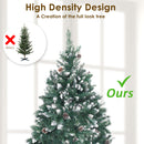 Home Ready 4Ft 120cm 390 tips Green Snowy Christmas Tree Xmas Pine Cones + Bauble Balls