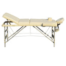 3 Fold Portable Aluminium Massage Table Massage Bed Beauty Therapy Beige