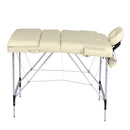 3 Fold Portable Aluminium Massage Table Massage Bed Beauty Therapy Beige