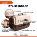 YES4PETS Small Dog Cat Rabbit Crate Pet Carrier Airline Cage With Bowl and Tray-Brown