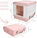 XL Portable Cat Toilet Litter Box Tray Foldable House with Handle and Scoop Pink