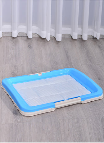 Large Portable Dog Potty Training Tray Pet Puppy Toilet Trays Loo Pad Mat Blue