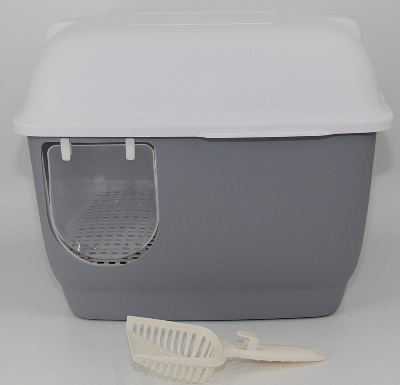 XL Portable Hooded Cat Toilet Litter Box Tray House with Handle and Scoop