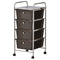 YES4HOMES Black Plastic Storage 4 Drawer with Metal Trolley Shelf and Slide-Out Drawers