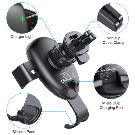 CHOETECH T536-S Fast Wireless Charging Car Mount Phone Holder