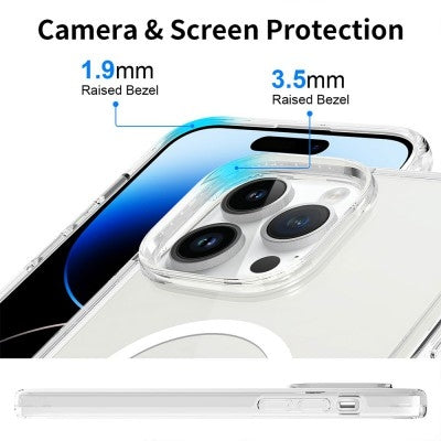 Ultimake Shockproof Transparent Magsafe Cover Case for iPhone 15 Pro (Transparent)