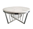 Salina Coffee Table - Marble - 80cm Silver