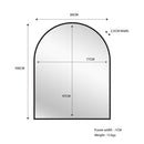 Black Metal Arch Mirror -  Small 80cm x 100cm