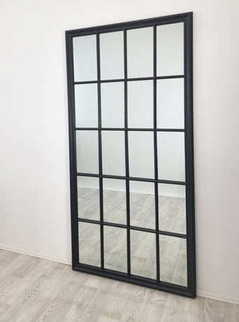 Window Style Mirror - Black Rectangle 100cm x 200cm