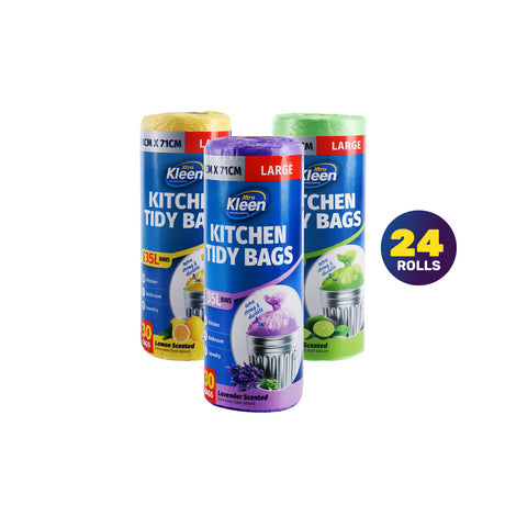 Xtra Kleen 720PCE Kitchen Tidy Bin Liners Large Scented Tear Leak Proof 35L