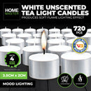 Home Master 720PCE Unscented Tealight Candles Home Décor Party Wedding