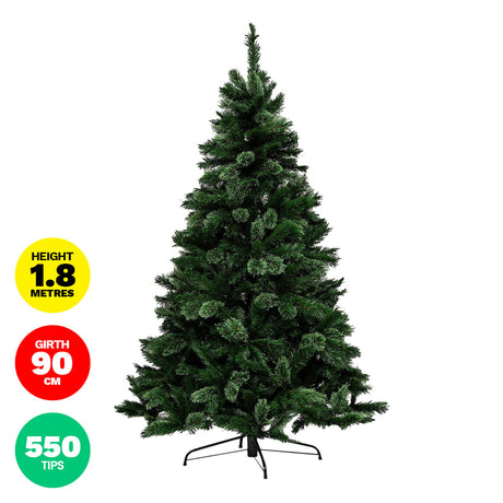 Christmas By Sas 1.8m Pine Christmas Tree 550 Tips Full Figured Easy Assembly