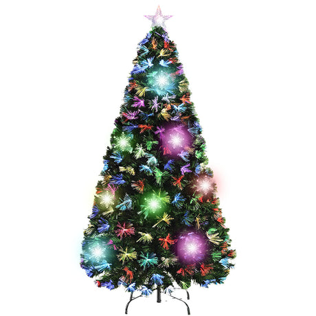 Christmas By Sas 90cm Fibre Optic/LED Christmas Tree 90 Tips Multicolour Star & Ornaments