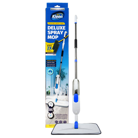 X-tra Kleen 6PCE Deluxe Swivel Head Spray Mops 12 x Bonus Microfibre Pads