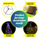 Christmas By Sas 5m Tree Shaped LED Multicoloured Solar Lights & Metal Frame