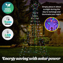 Christmas By Sas 3m Tree Shaped LED Multicoloured Solar Lights & Metal Frame