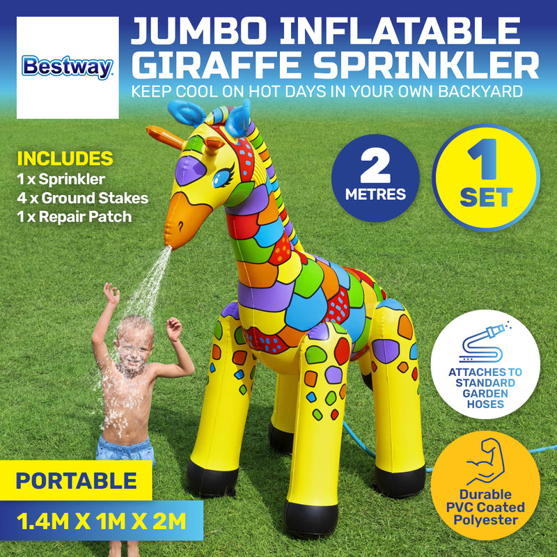 Bestway Inflatable Giraffe Sprinkler Jumbo Sized Brightly Coloured 2m