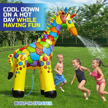 Bestway Inflatable Giraffe Sprinkler Jumbo Sized Brightly Coloured 2m