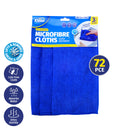 Xtra Kleen 72PCE Microfibre Cloths Lint Free Highly Absorbent 30 x 30cm