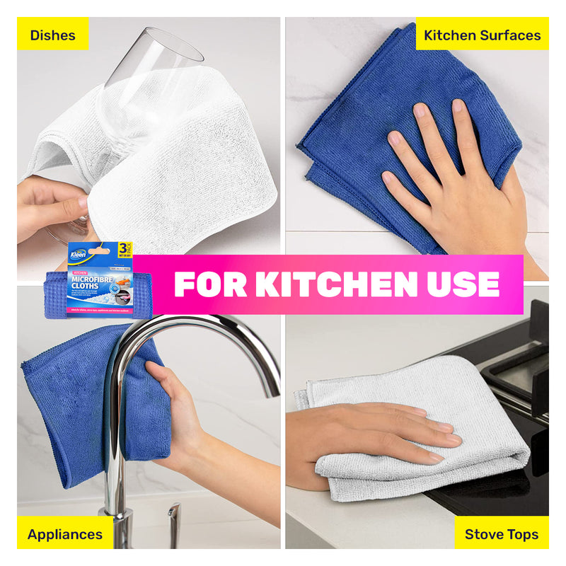 Xtra Kleen 72PCE Microfibre Kitchen Cloth Lint Free Super Absorbent 30 x 38cm