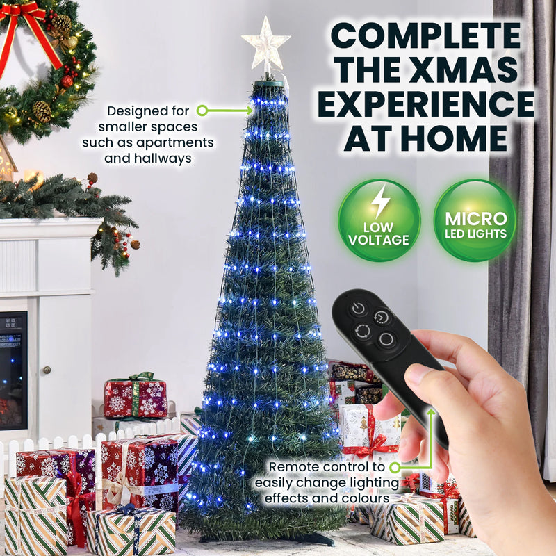 SAS Electrical 1.5m Christmas Tree & Star Pop-Up Design Remote Controlled