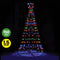 Christmas By Sas 1.5m Solar Powered Tree With Star Metal Frame 150 LED Bulbs