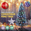 Christmas By Sas 1.8m Pine Tree 210 Multi-Colour LED Lights With 8 Functions