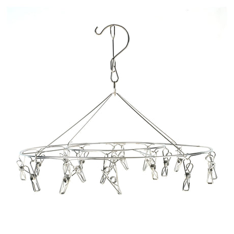 Xtra Kleen 12PCE Stainless Steel Rotating Clothes Airer With Pegs 31.5cm