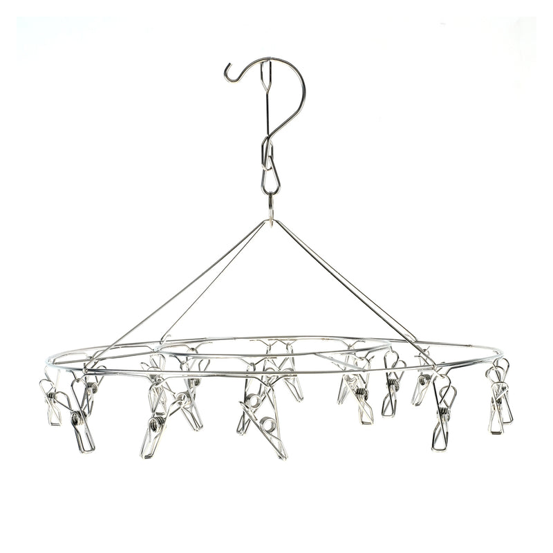 Xtra Kleen 12PCE Stainless Steel Rotating Clothes Airer With Pegs 31.5cm