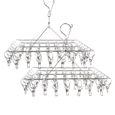 Xtra Kleen 12PCE Rotating Stainless Steel Clothes Hanger With 40 Pegs