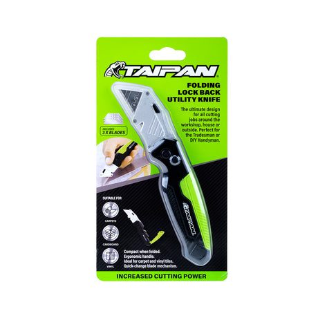 Taipan® Folding Lock Back Utility Knife Premium Quality Carbon Vanadium Steel