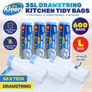 Xtra Kleen 600PCE Kitchen Tidy 35L Drawstring Garbage Bags Large 58 x 71cm