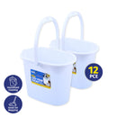 Xtra Kleen 12PCE 9.5L Buckets Easy Pour Spout Strong Durable 23.5 x 35cm