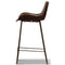 Brando  Set of 2 PU Leather Upholstered Bar Chair Metal Leg Stool - Brown