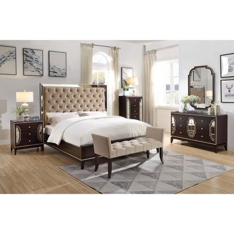 Scarlet 4pc King Bed Frame Bedroom Suite Timber Bedside Tallboy Package Set