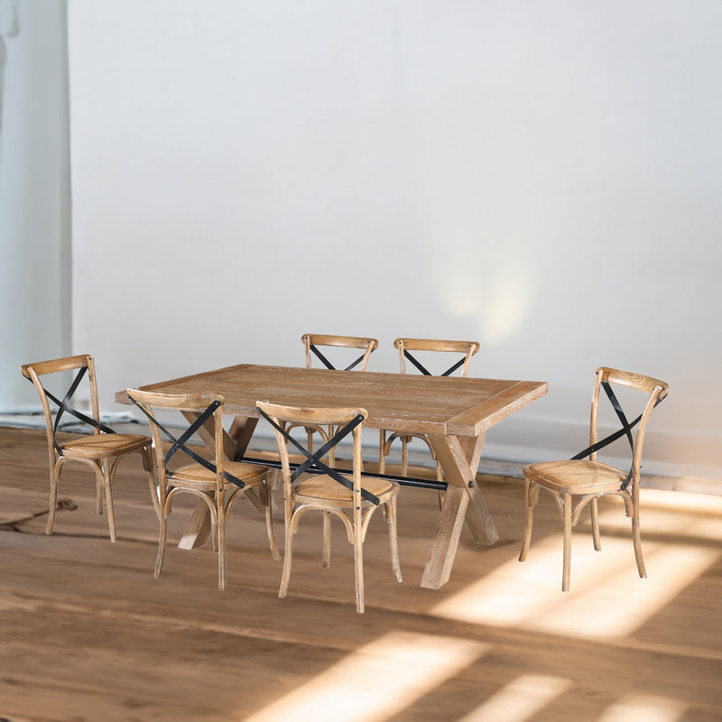 Woodland 190cm Dining Table Timber Wood Natural