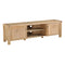 Woodland 180cm ETU Entertainment TV Unit Timber Wood 2 Door Natural