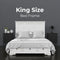 Celosia 5pc King Bed Frame Bedroom Suite Bedside Dresser Mirror Package - White