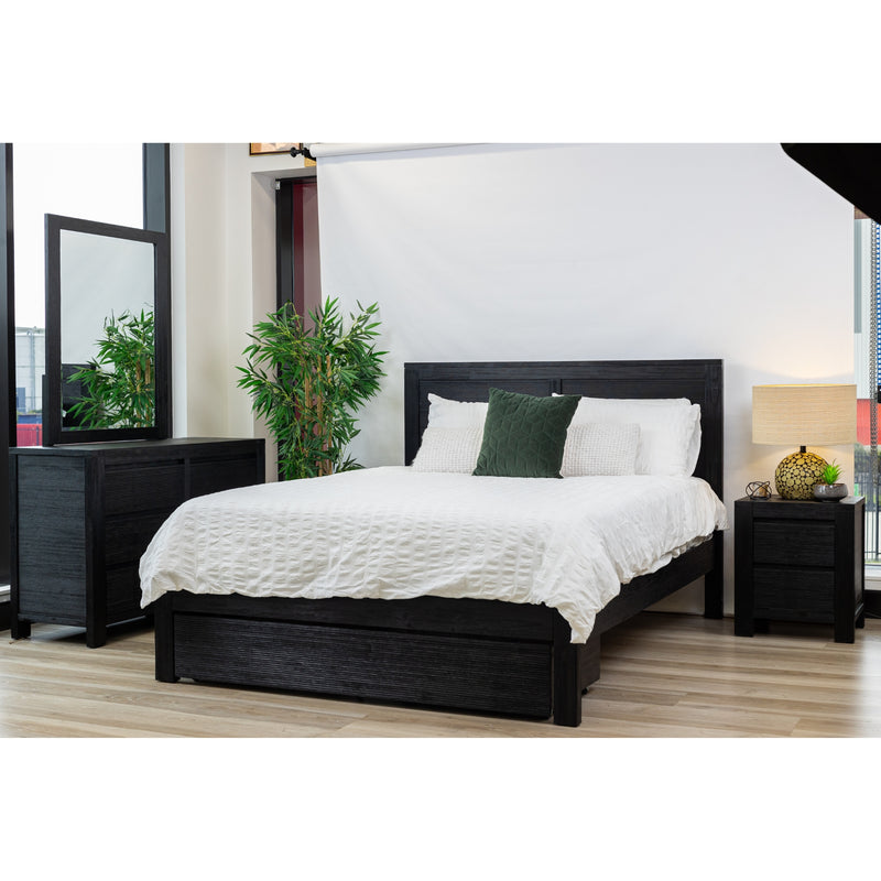 Tofino 5pc King Bed Suite Bedside Dresser Bedroom Furniture Package - Black