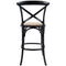 Aster 3pc Crossback Bar Stools Dining Chair Solid Birch Timber Rattan Seat Black