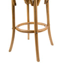 Aster 3pc Round Bar Stools Dining Stool Chair Solid Birch Wood Rattan Seat Oak