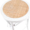 Aster 4pc Round Bar Stools Dining Stool Chair Solid Birch Wood Rattan Seat White