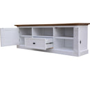 Beechworth ETU Entertainment TV Unit 180cm Solid Pine Wood Hampton Style - Grey