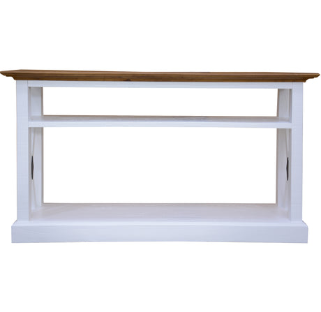 Beechworth Console Hallway Entry Table 140cm Solid Pine Wood Hampton - Grey