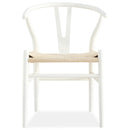 Anemone  Set of 8 Wishbone Dining Chair Beech Timber Replica Hans Wenger - White