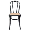 Azalea Arched Back Dining Chair 8 Set Solid Elm Timber Wood Rattan Seat - Black