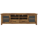 Birdsville ETU Entertainment TV Unit 223cm 2 Door 2 Drawer Mt Ash Wood - Brown