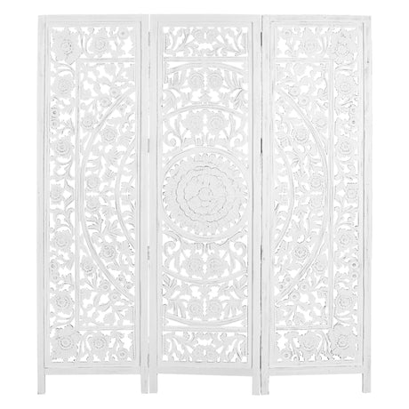 Jans 3 Panel Room Divider Screen Privacy Shoji Timber Wood Stand - White